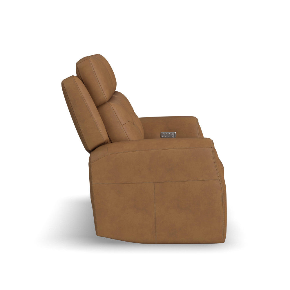 Felix Power Reclining Loveseat with Power Headrest, Lumbar, Heat & Massage - Leather 408-72