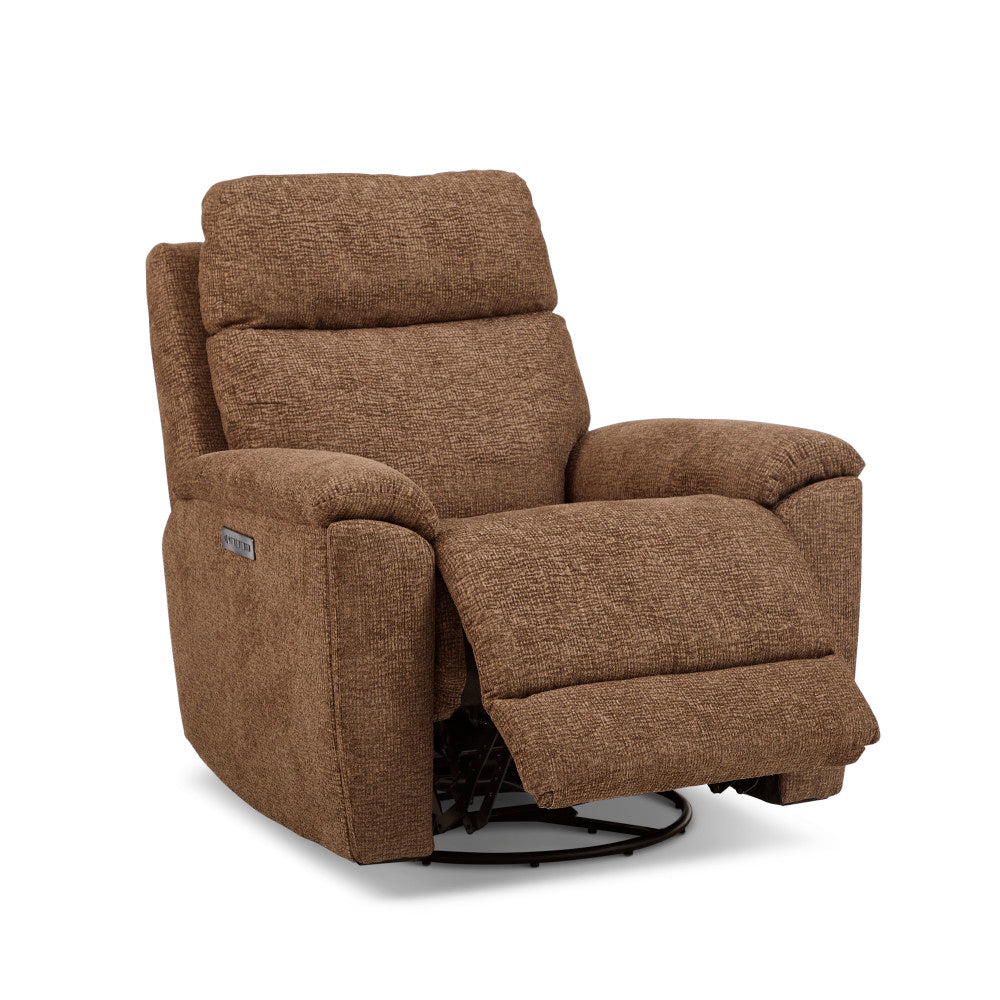 Refined Power Swivel Gliding Recliner with Power Headrest & Lumbar - Fabric 043-70