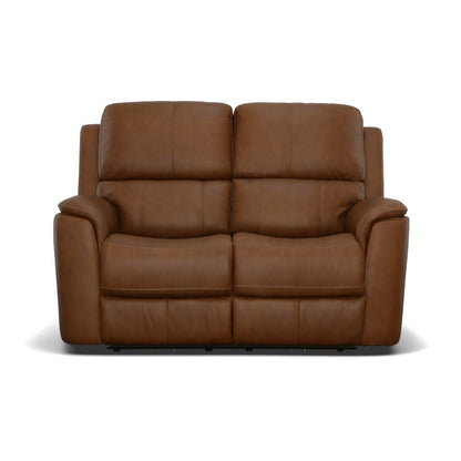 Henry Power Reclining Loveseat with Power Headrests & Lumbar - Leather 946-72