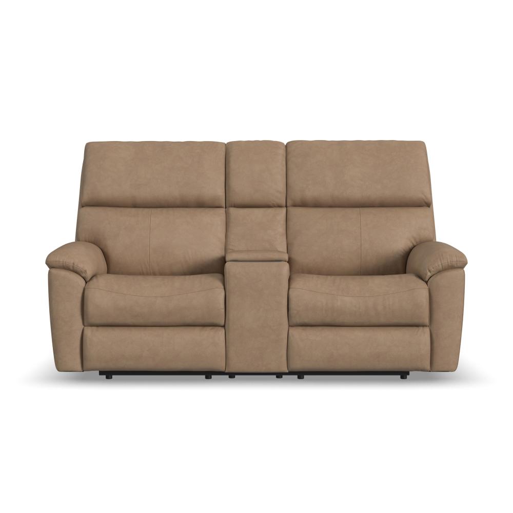 Porter Power Reclining Loveseat with Console, Power Headrest, & Lumbar - Leather 577-82