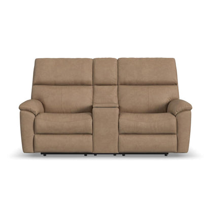 Porter Power Reclining Loveseat with Console, Power Headrest, & Lumbar - Leather 577-82
