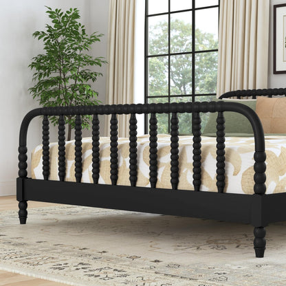 Spindle King Bed and Two Nightstands - Black