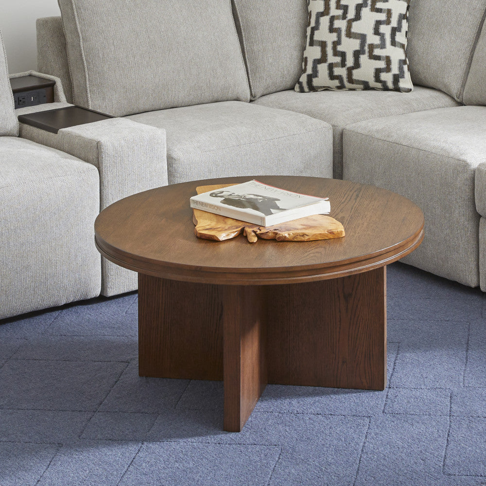 Waterfall Round Coffee Table - Brown - 5000007347