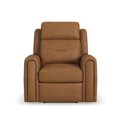 Felix Power Recliner with Power Headrest, Lumbar, Heat & Massage - Leather 408-72
