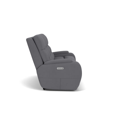 Strait Power Reclining Sofa with Power Headrests - Leather 653-80
