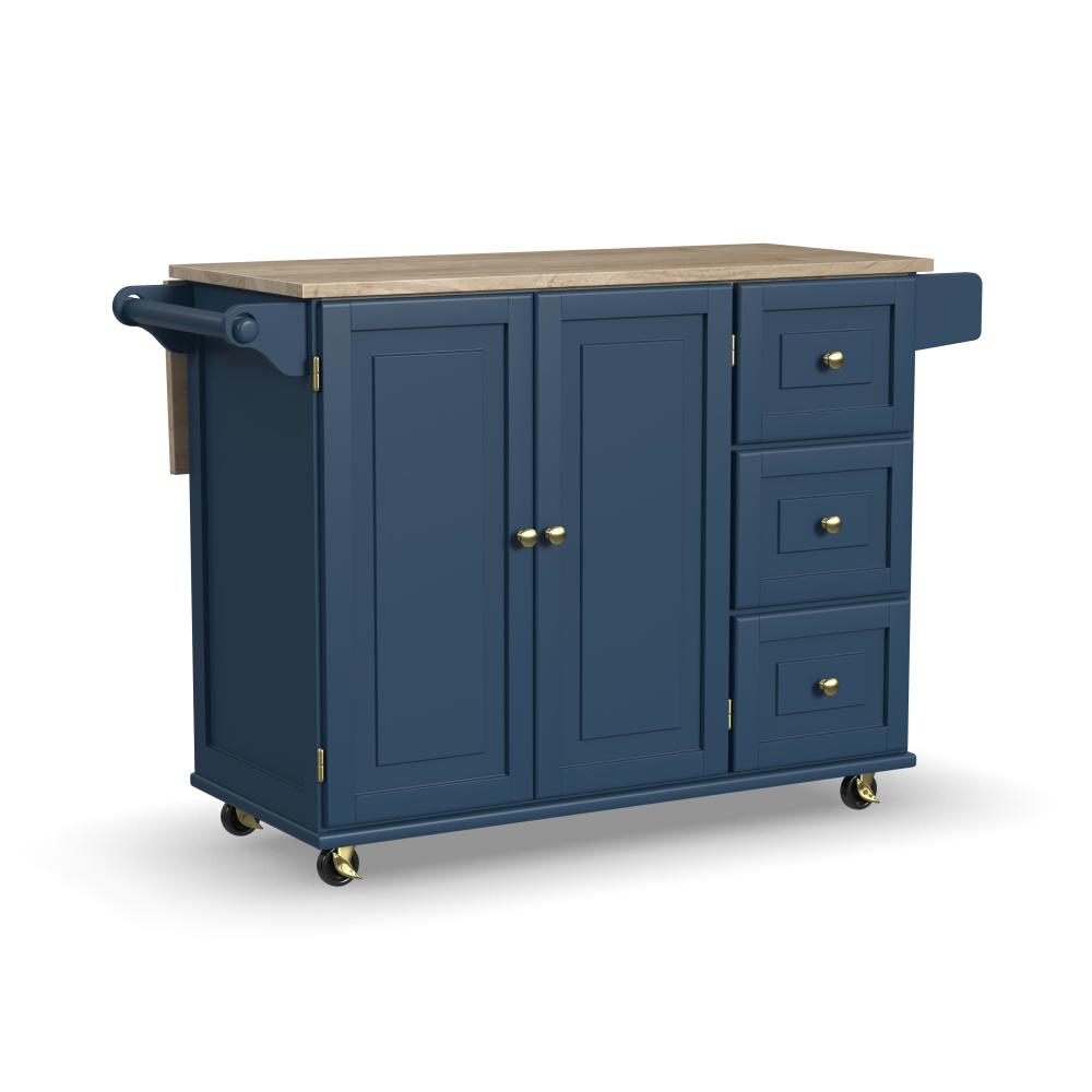 Dolly Madison Drop Leaf Kitchen Cart - Blue