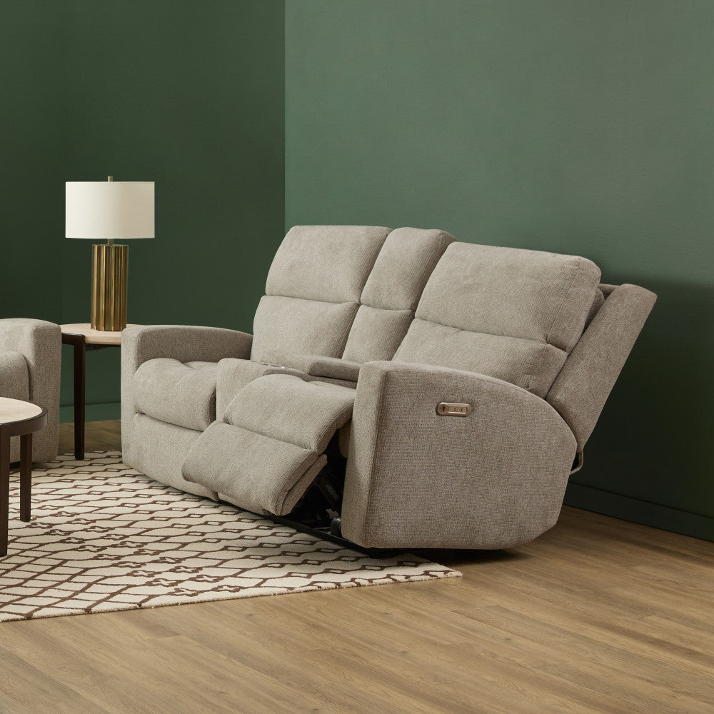 Score Power Reclining Loveseat with Console, Power Headrests & Lumbar - Default Title