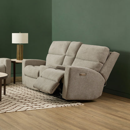 Score Power Reclining Loveseat with Console, Power Headrests & Lumbar - Default Title